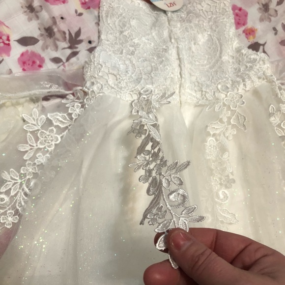 LZH Baby Girl Ivory Tulle & Lace Formal Party Dress - Size 24 months - Picture 7 of 16